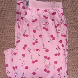 Juicy Couture Pajama Bottoms in Pink with Cherry Print